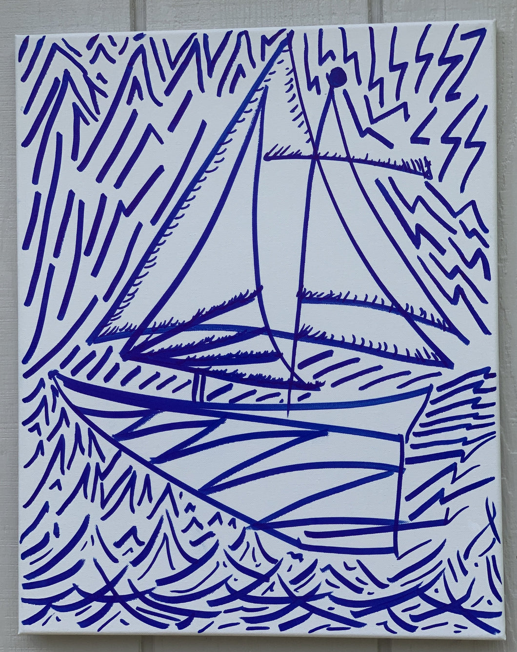 Blue Sailboat